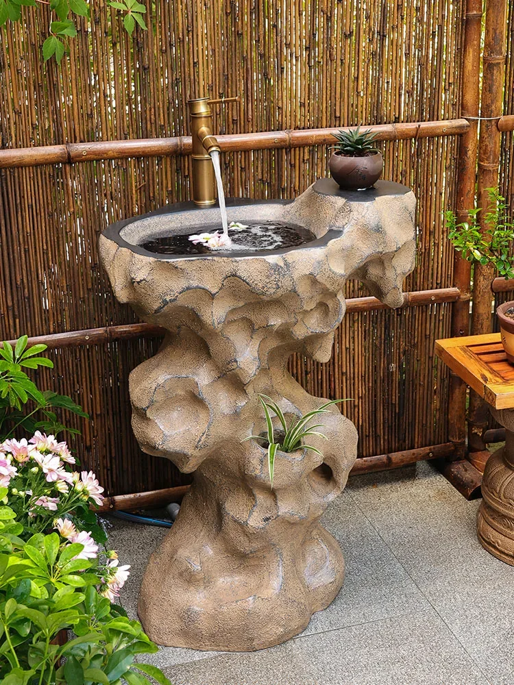 L Outdoor wash basin Pool room B & B yard Terrace column integrated