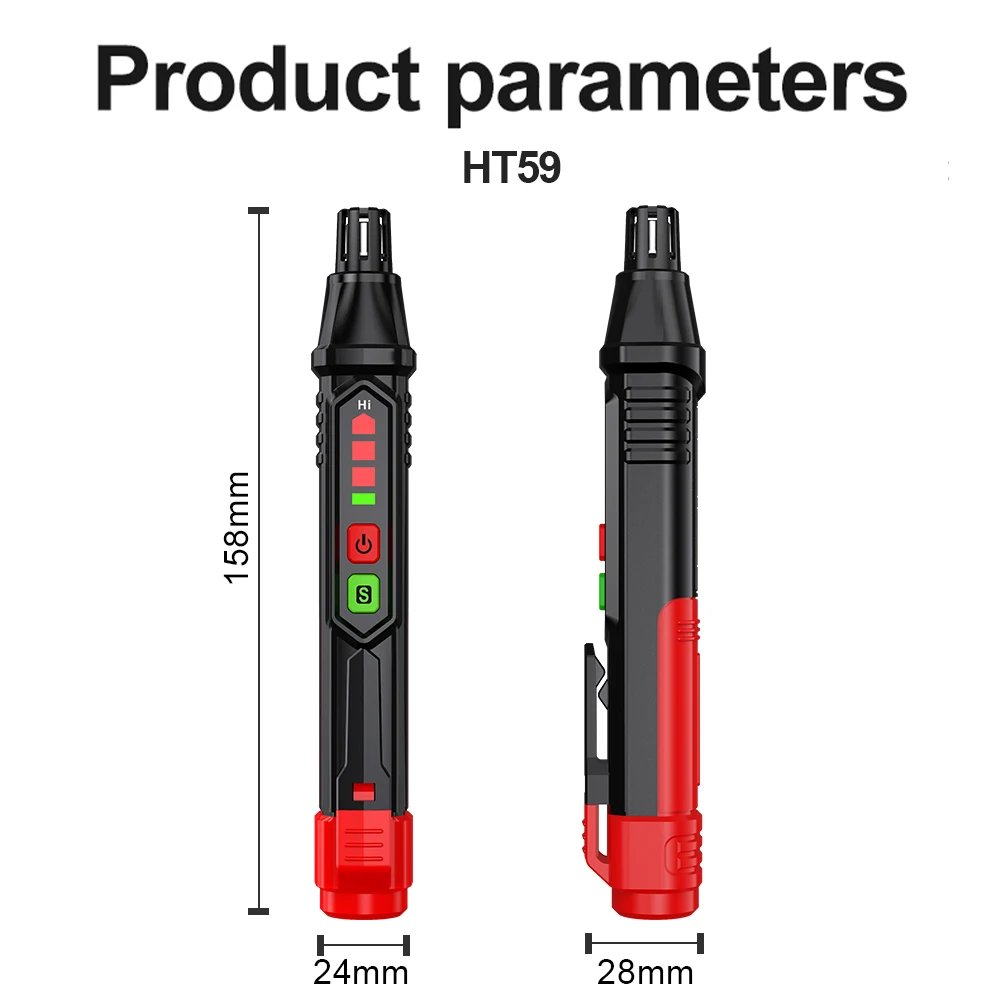 HABOTEST HT59 HT60 HT61 Gas Leak Detector 0-1000PPM Sound & Screen Alarm Combustible Flammable Natural Methane Mini Gas Detector