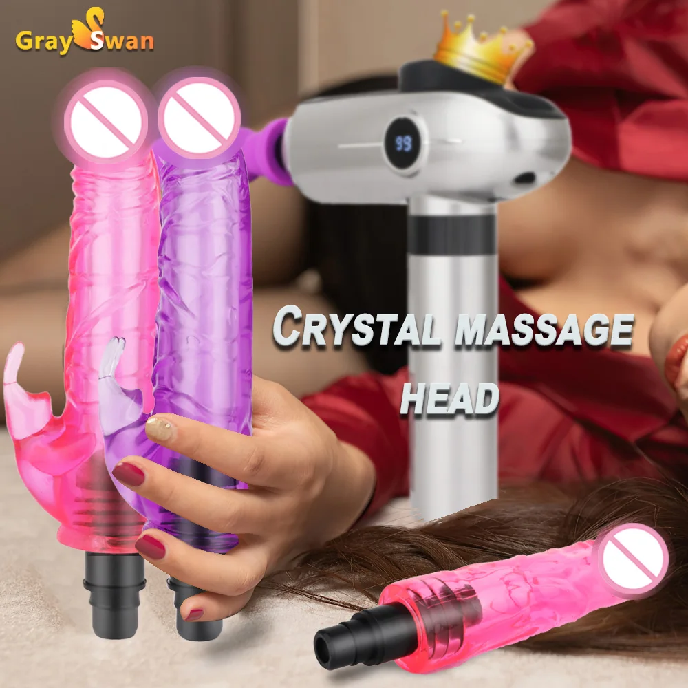 XFOX Massage Gun Head Vibration for Female only silicone head plug 18mm or 12mm Fascia gun percussion Crystal double stimulation