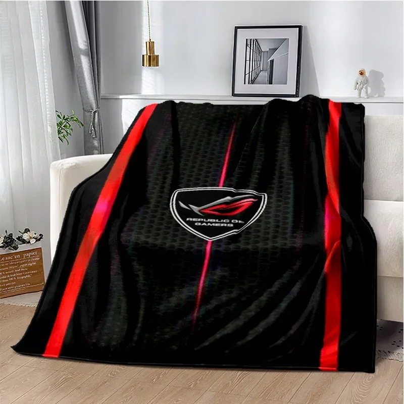 Soft and Warm Flannel Throw Blanket with Republic of Gamers Design – Customizable for Camping, Picnic, noon break,sheet,gift a21