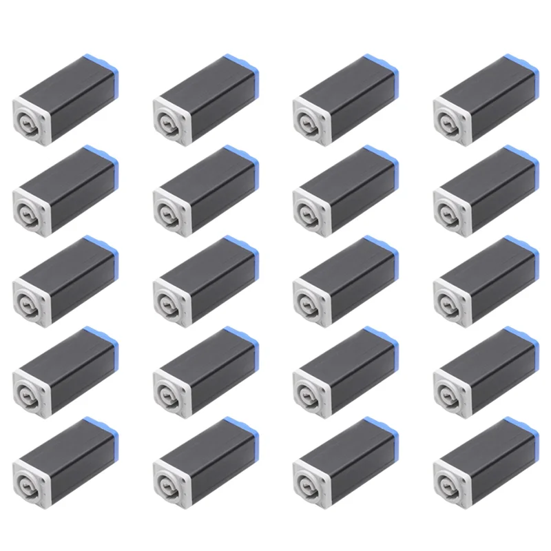 SUNRI-20X LED Powercon AC Coupler Adapter Extender Connector Hoge kwaliteit Speakon Panel Mount Rechte Adapter Blauw naar Wit