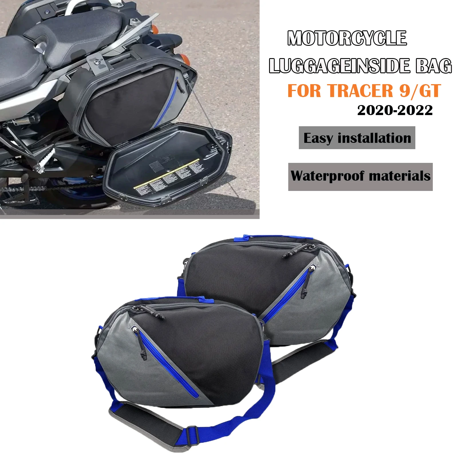 

Для Tracer 9 GT TRACER 900 GT 2020-2022 новые аксессуары для мотоциклов, седельная сумка, водонепроницаемая боковая сумка, черные расширяемые внутренние сумки