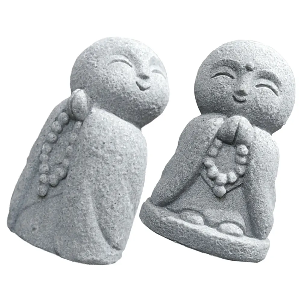 

2pcs Monk naments Resin Buddha Statue for Aquarium Garden Decor Fish Tank Desktop Monk Statue Zen Home Desktop Pieces