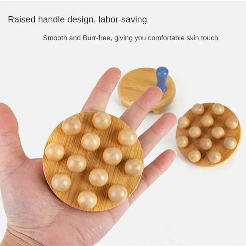 

Beads Handheld Gua Sha Massage Brush Natural Wood Waist Leg Body Meridian Scraping SPA Therapy Anti Cellulite Relaxation Tool