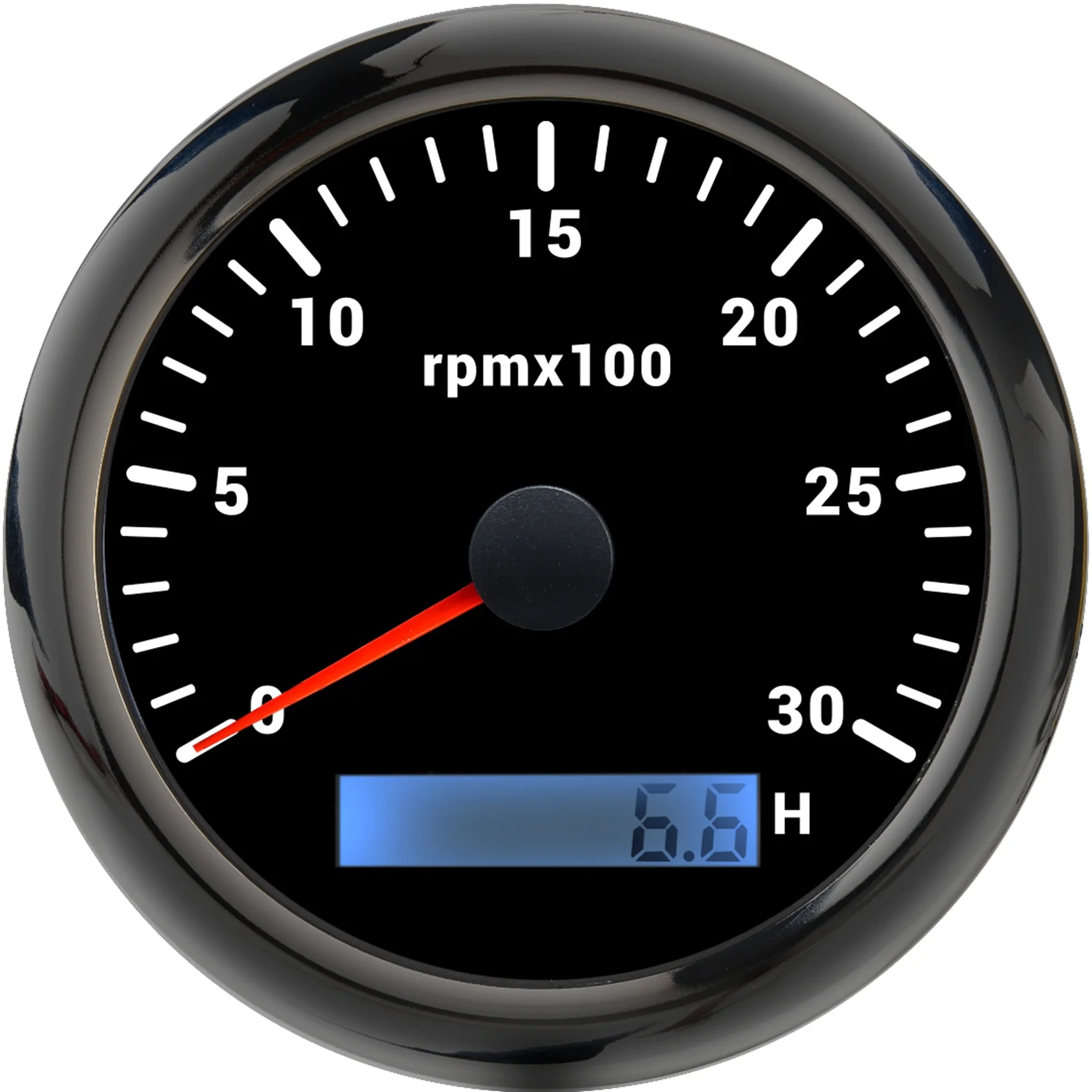 85MM Marine Tachometer 0-3000 RPMX Tachometer 7-Color Backlight Odometer Suitable for Marine Yacht Motorcycle C