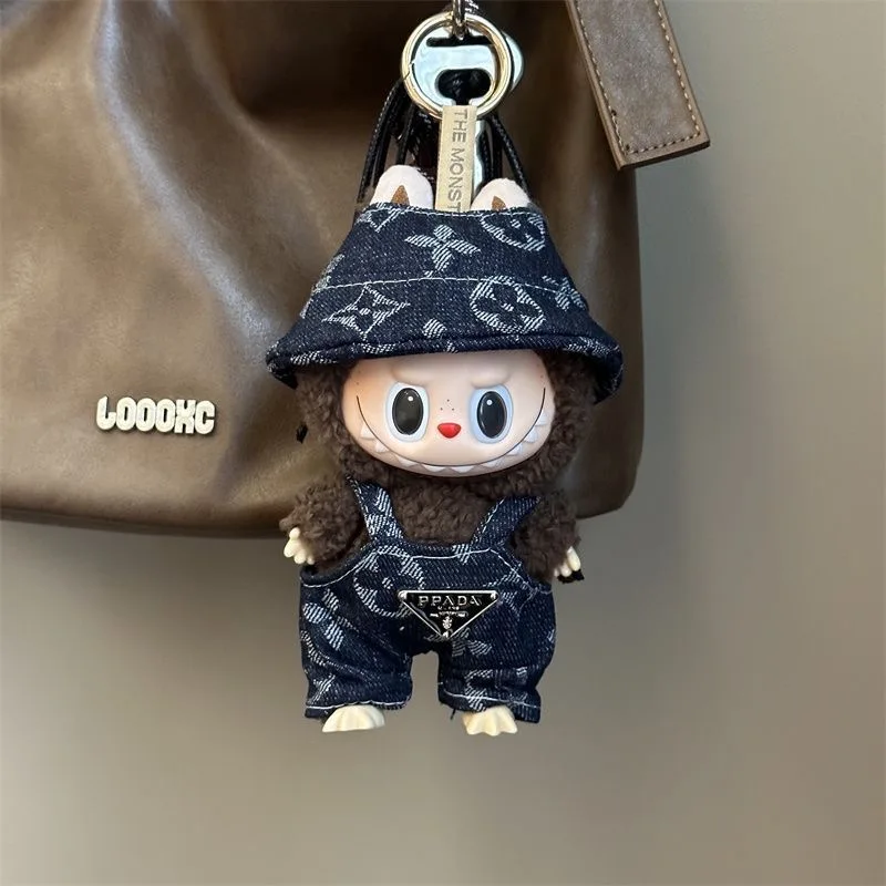 

Labubu Baby Clothes Cool and Trendyy Earphones Leather Jacket Top Suit First, Second and Third Generation Labubu Clothes 17cm