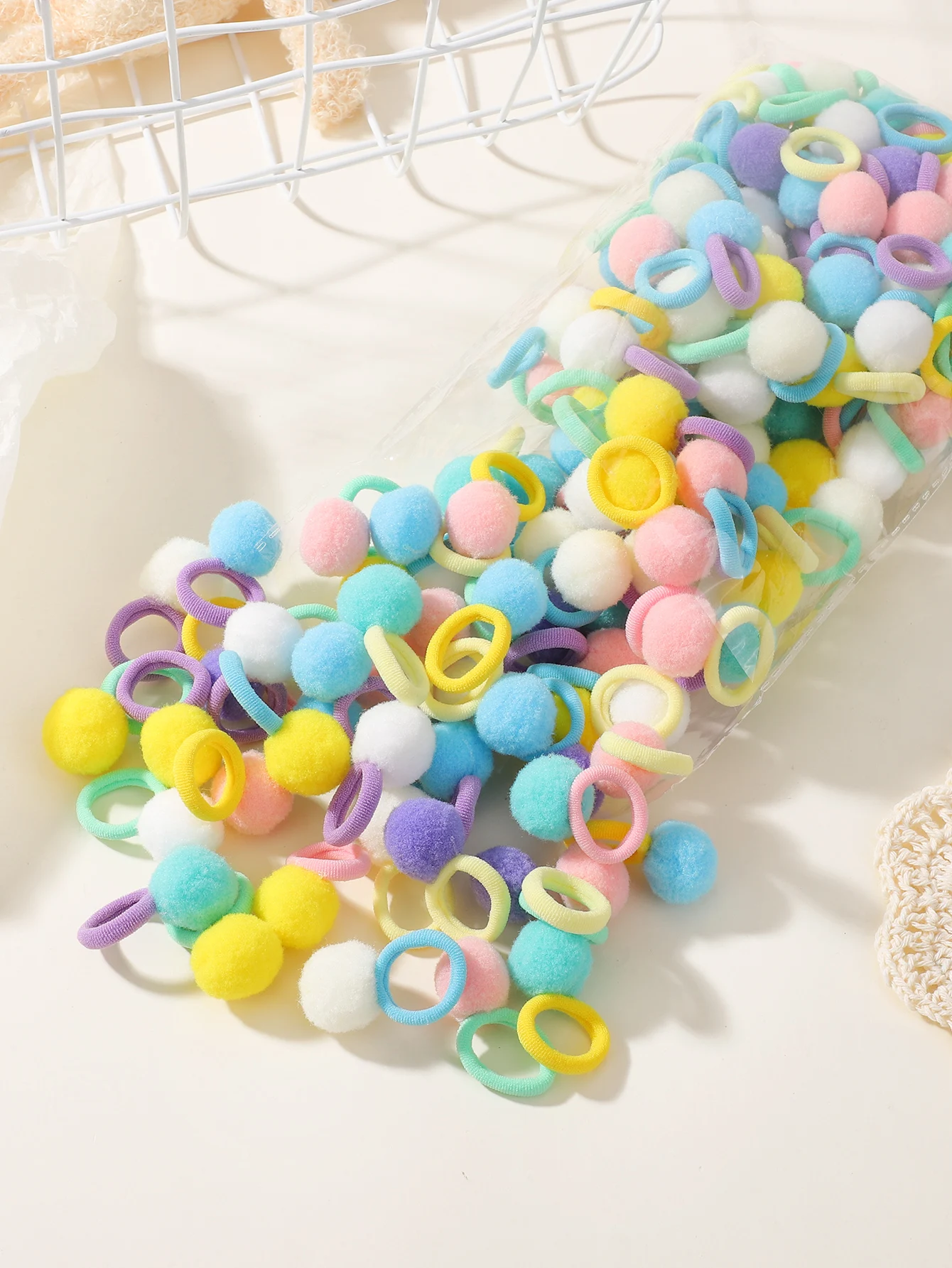 40Pcs Kids cute Elastic Hair Bands Girls Plush Ball Rubber Band Baby boutique Hair Accessories image 5