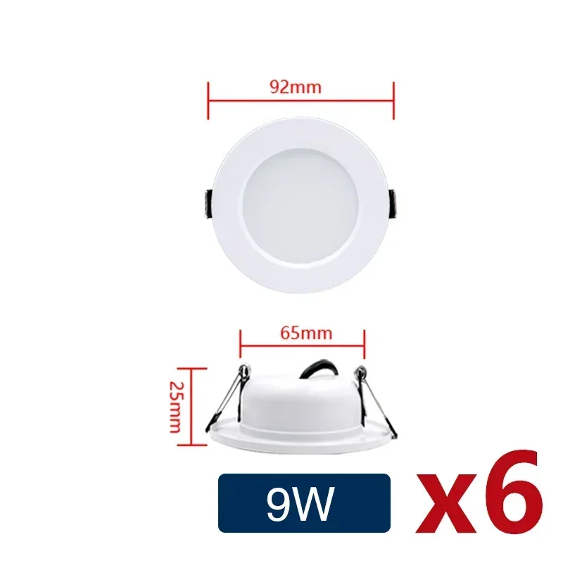 6Pcs LED Downlight AC110V 220V DC12V 24V Einbau Runde Decke Unten Licht Innen Schlafzimmer für Home Decor beleuchtung LED Spot Lampe