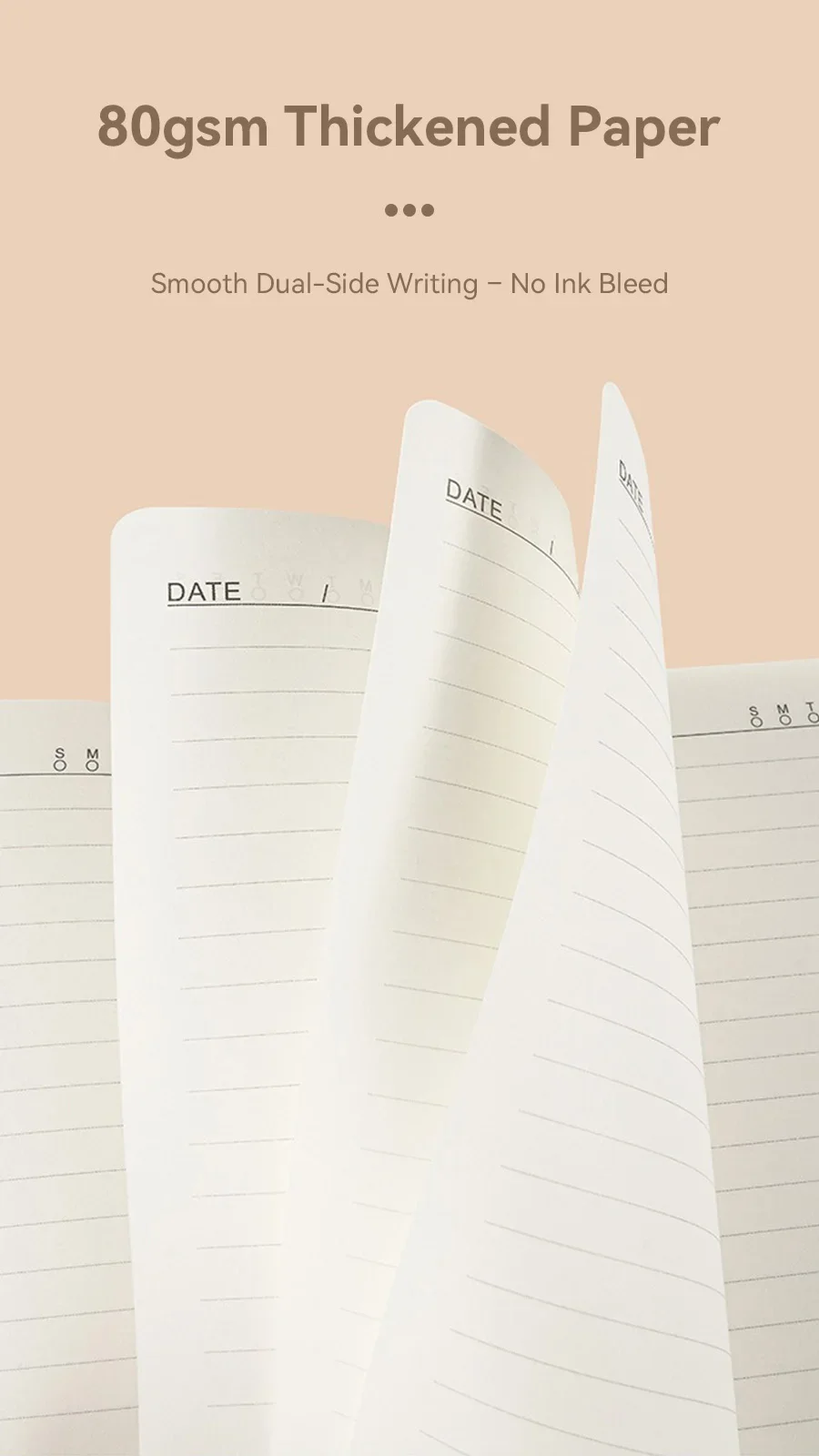 Hardcover-Skizzenbuch, Riemen-Notizbuch, A5, liniert, Schreibwaren, Notizbücher und Tagebücher, Tagebuch, Schreibblöcke, Büro, Schulbedarf – Detail 8