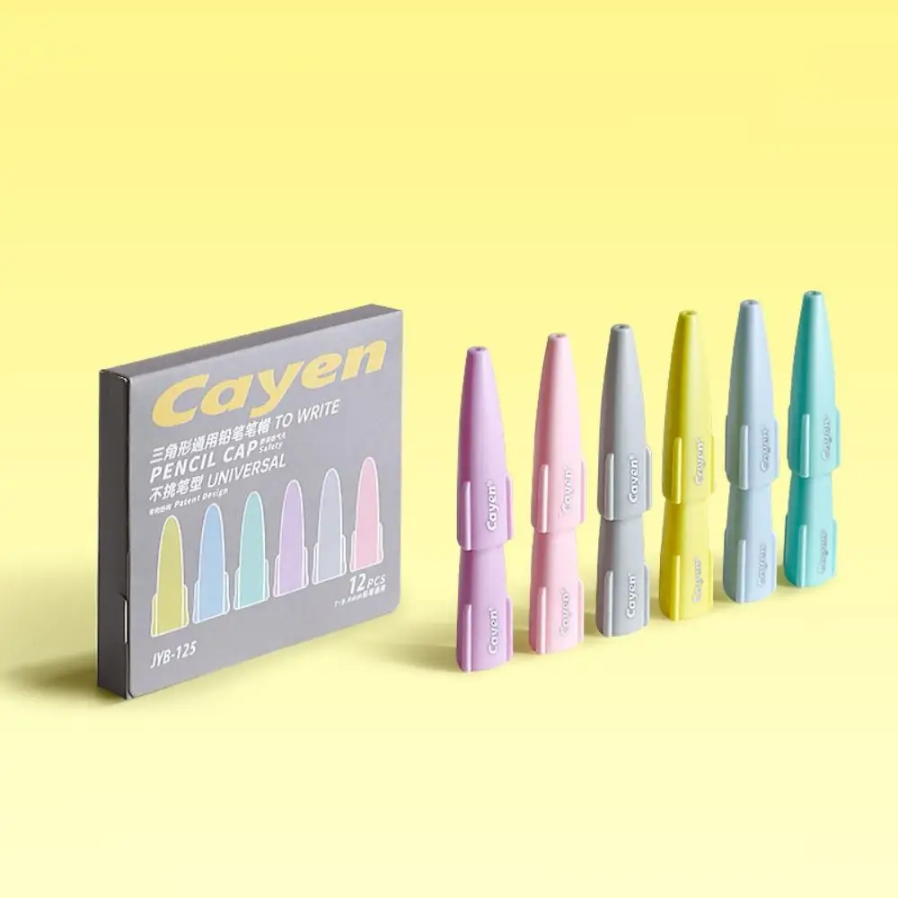 12Pcs Creative Universal Pencil Cap Anti-swallow Eco-Friendly Pencil Extender Durable Anti-drop Pencil Protective Case Gift