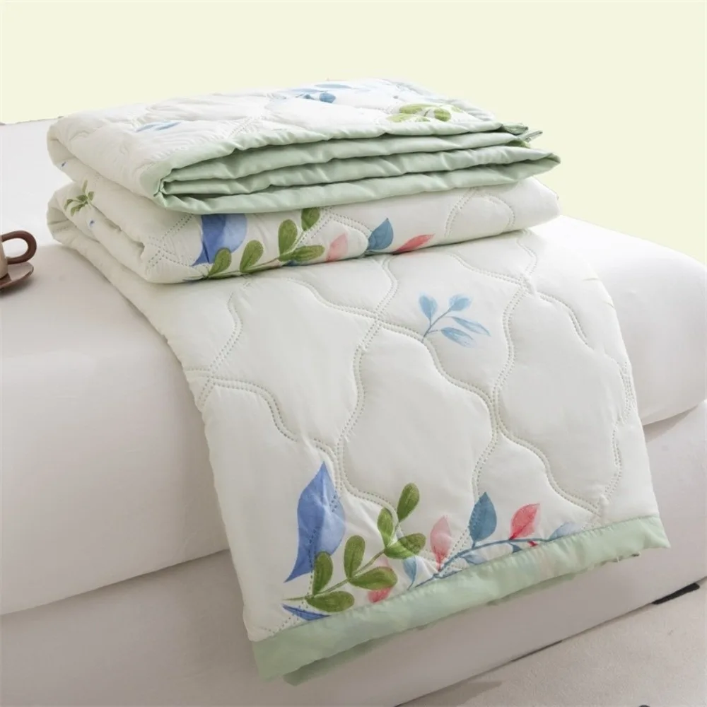 High Quality Floral Print Cooling Quilt Soft Skin Friendly Washed Cotton Quilt Lightweight Airable Single Double Duvet Bedroom