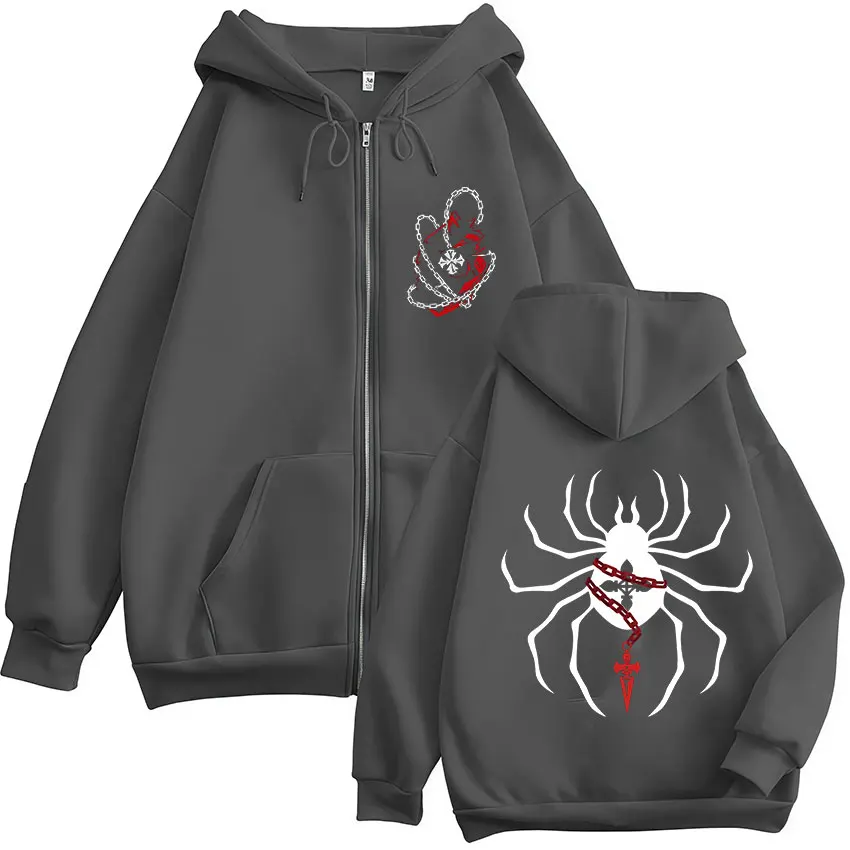 Anime Hunter X Hunter Spider Kurapika Reißverschluss-Hoodies für Herren und Damen, modische, lässige Kapuzen-Sweatshirts mit Reißverschluss, Jacken, Mäntel – Detail 5