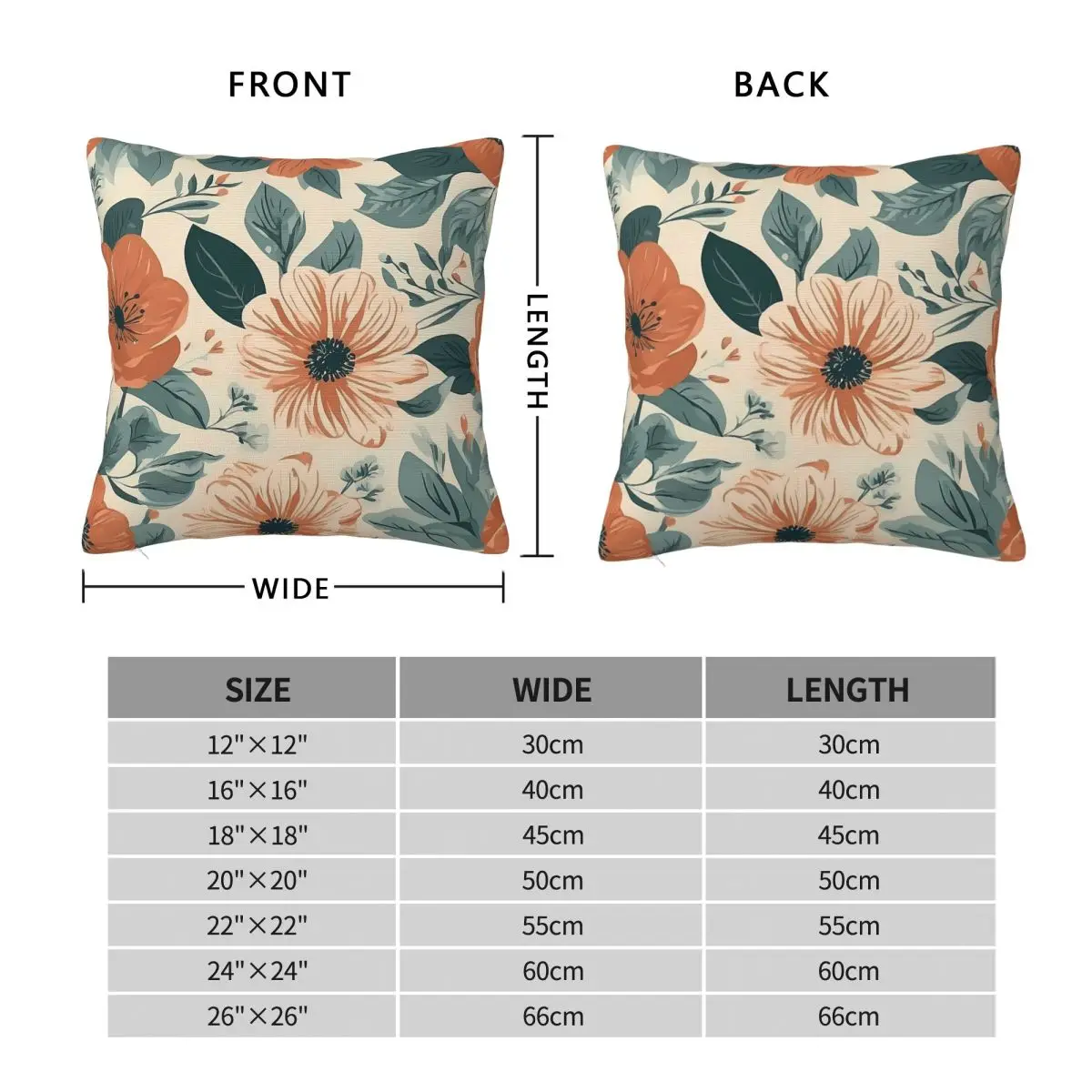 Eternal Garden Exquisite Floral Square Pillowcase Polyester Linen Velvet Creative Zip Decorative Throw Pillow Case Bed Wholesale
