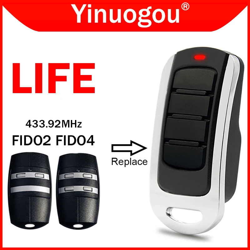 LIFE FIDO2 FIDO4 Garage Remote Control 433.92MHz Rolling Code LIFE Garage Door Remote Control Transmitter Command Gate Opener