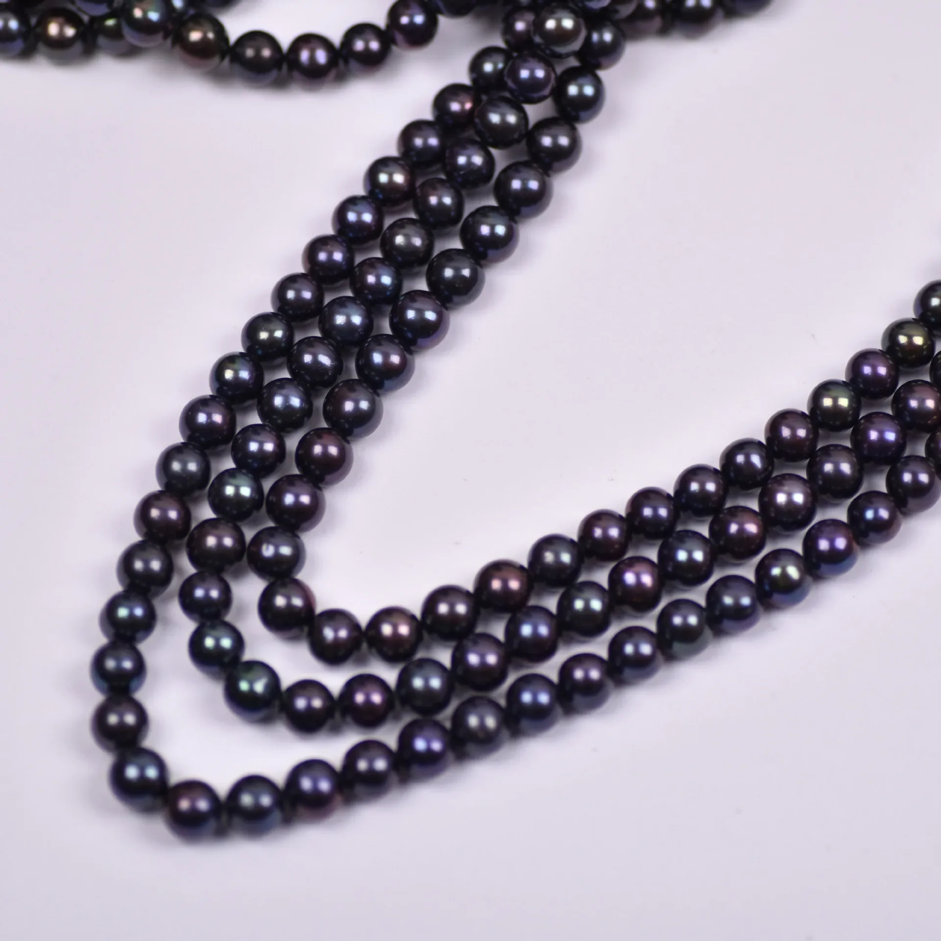 8-9mm 4A Brilliant Natural Freshwater Peacock Black Round Pearl Velvety Bead Gift Jewelry Make DIY Necklace Bracelet Accessories
