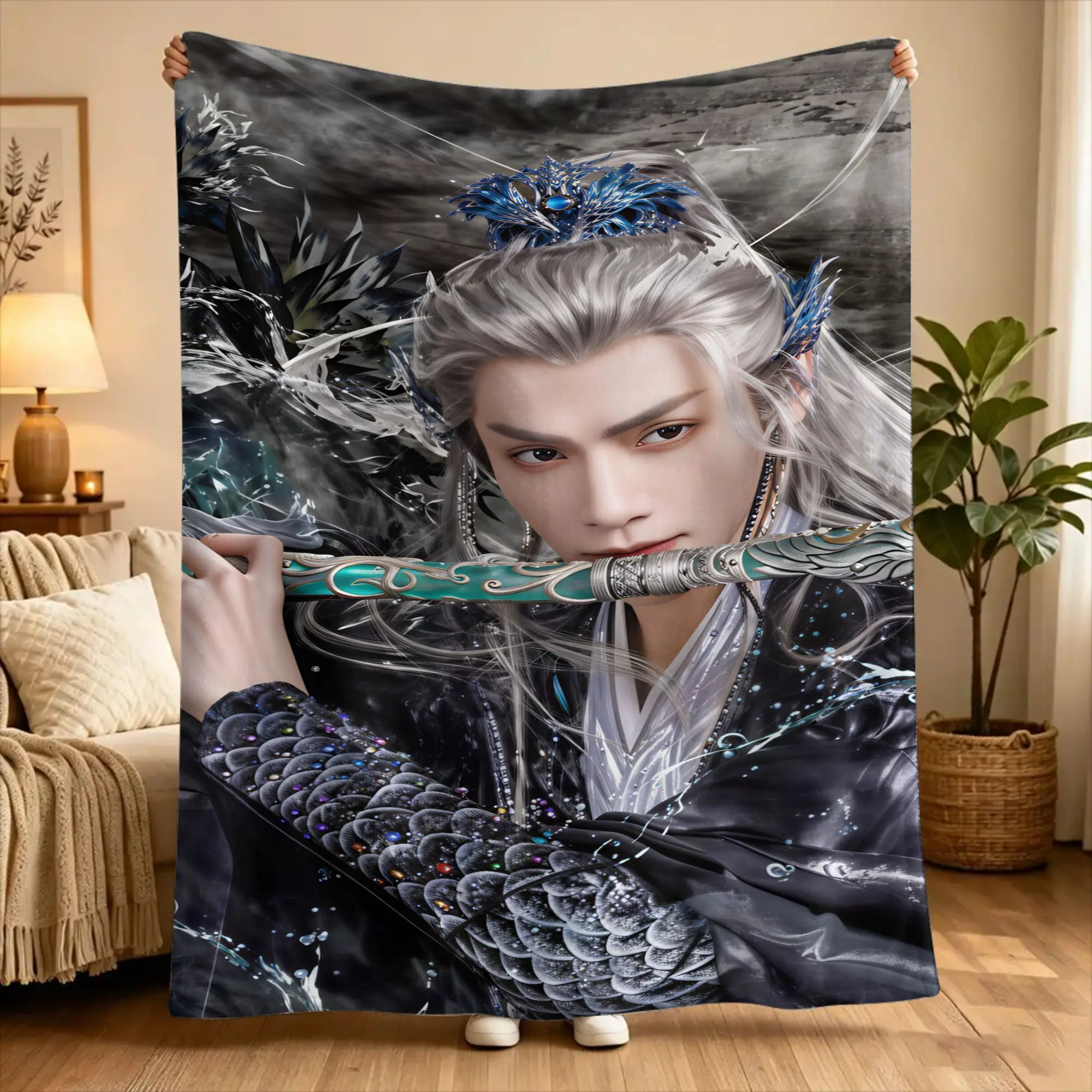 Leo Luo Yunxi Bai Lu  Blanket  Super Warm Funny Plush Throw Blanket For Couch Chair Travel Flannel Bedspread Bed Cover