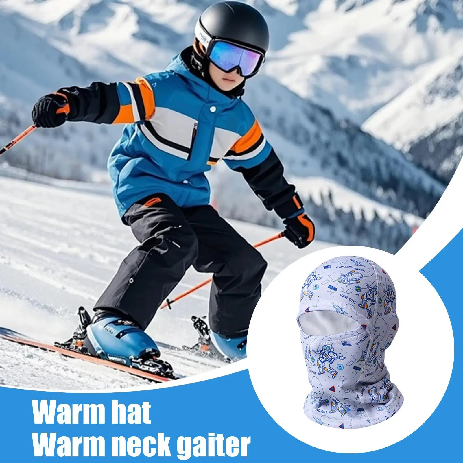 

Children Neck Gaiter Face Cover Breathable Soft Windproof Warmer Kids Ski Cover For Boy Girl Children Skiing Riding Bike