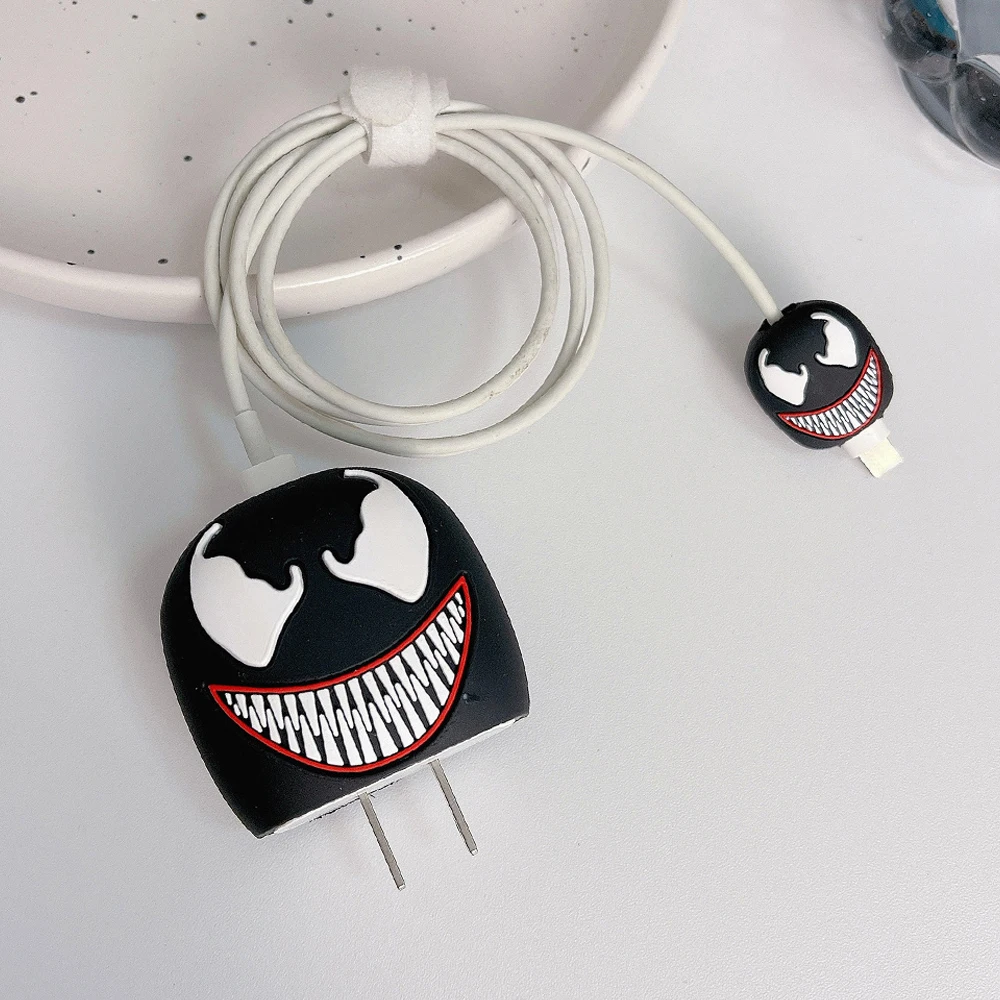 Cute 3D Cartoon Cable Protector for iPhone / iPad 18W/20W Fast Charger Protector Cable Holder Phone Cord Protection Organizer