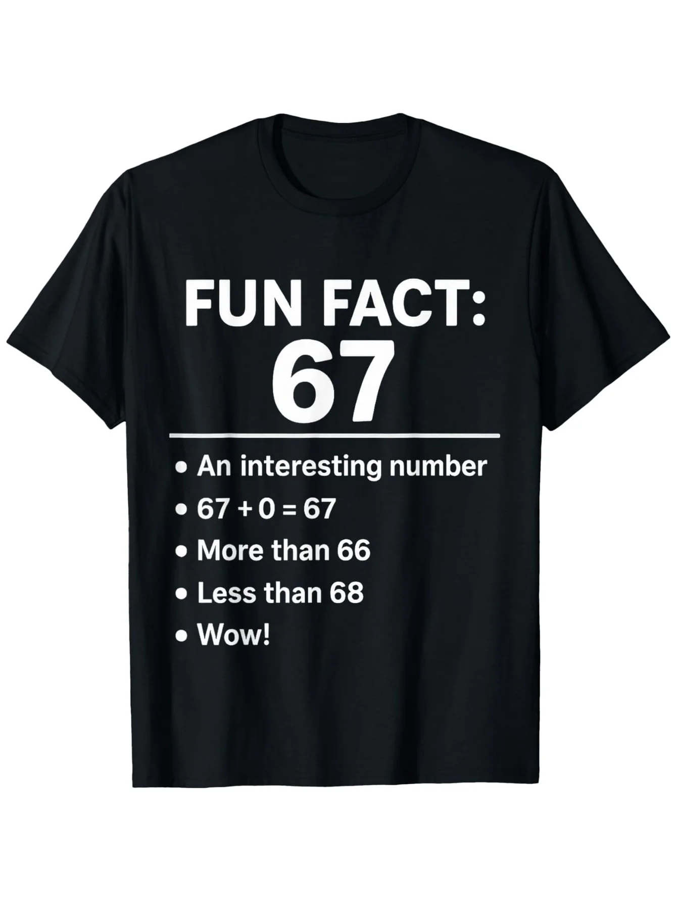 Camiseta con estampado divertido de 67 Meme Fun Fact para mujer, camiseta informal de manga corta con cuello redondo para exteriores, ropa cómoda con estampado divertido para mujer