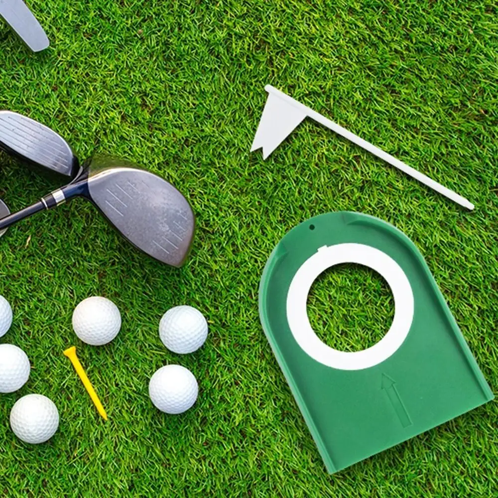 

Putting Cup Golf Putting Disc with Hole Flag Removable Golf Putting Hole Cup Plastics Golf Training Golf Putting Regulation Cup