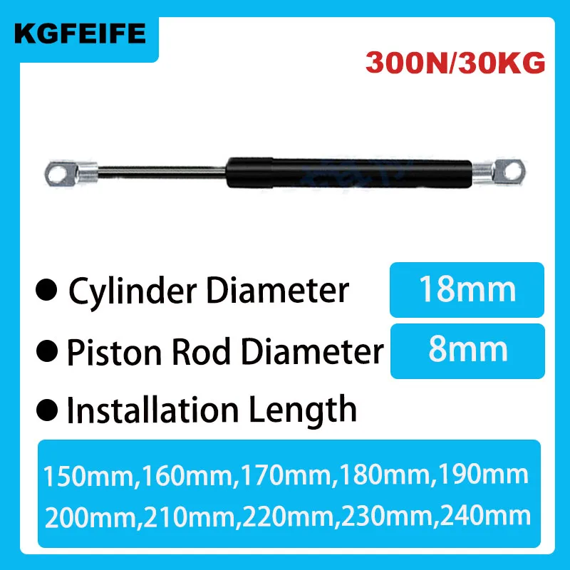 1PC 150mm-240mm 30kg/300N Car Hydraulic Lift Support Gas Strut Hydraulic Spring Hinge Kitchen Cupboard Hinge Furniture Hardware
