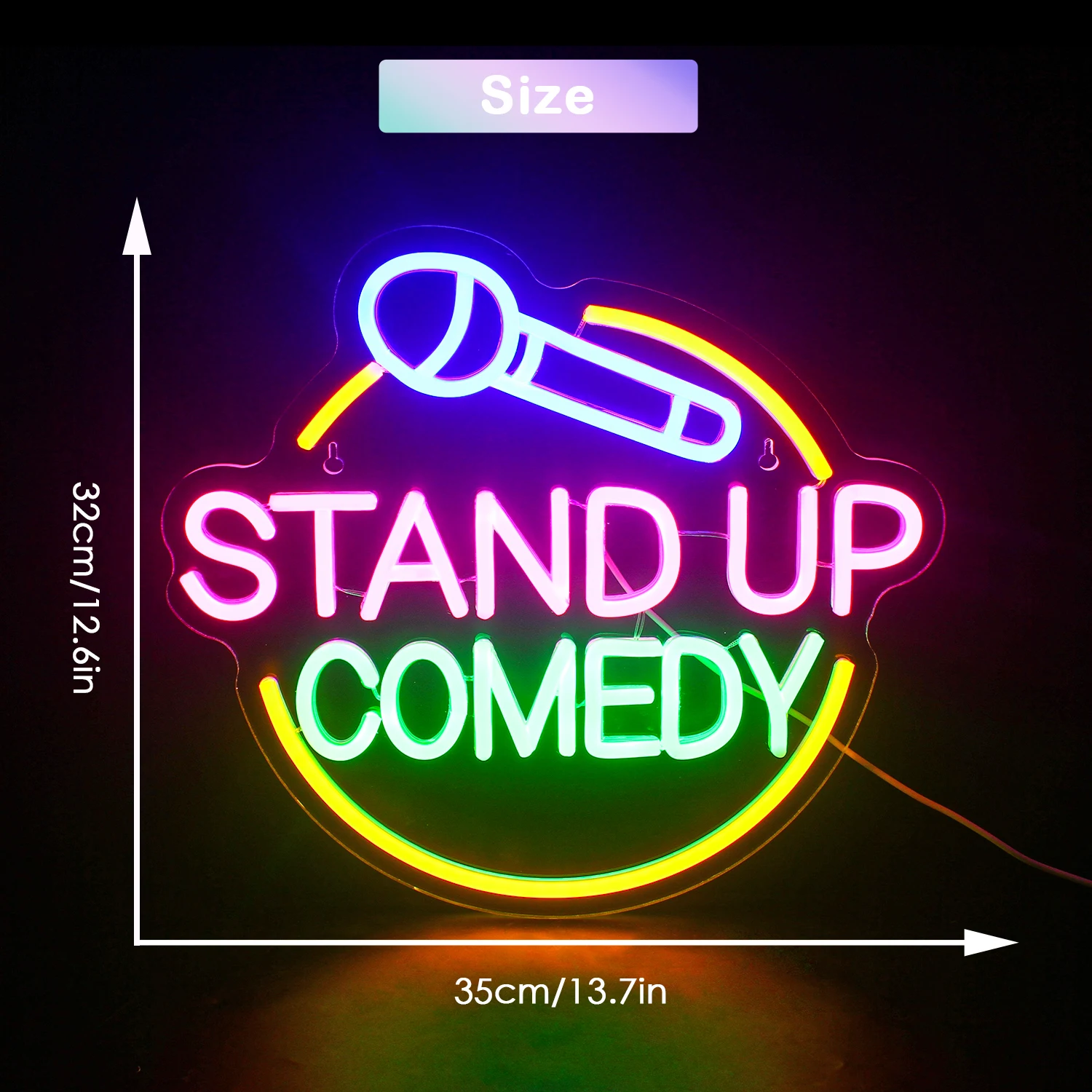 Stand Up Comedy Neon Sign, LED para Wall Decor, USB Talk Show, Light Up Signs, Live Engraçado, Bar de Cerveja, Decoração Caverna Homem