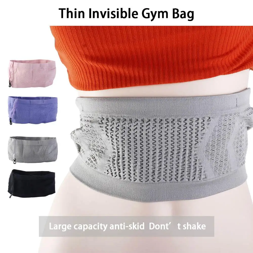 Sac banane invisible pour téléphone portable, sac de rangement pour cartes, ceinture d'argent de sport