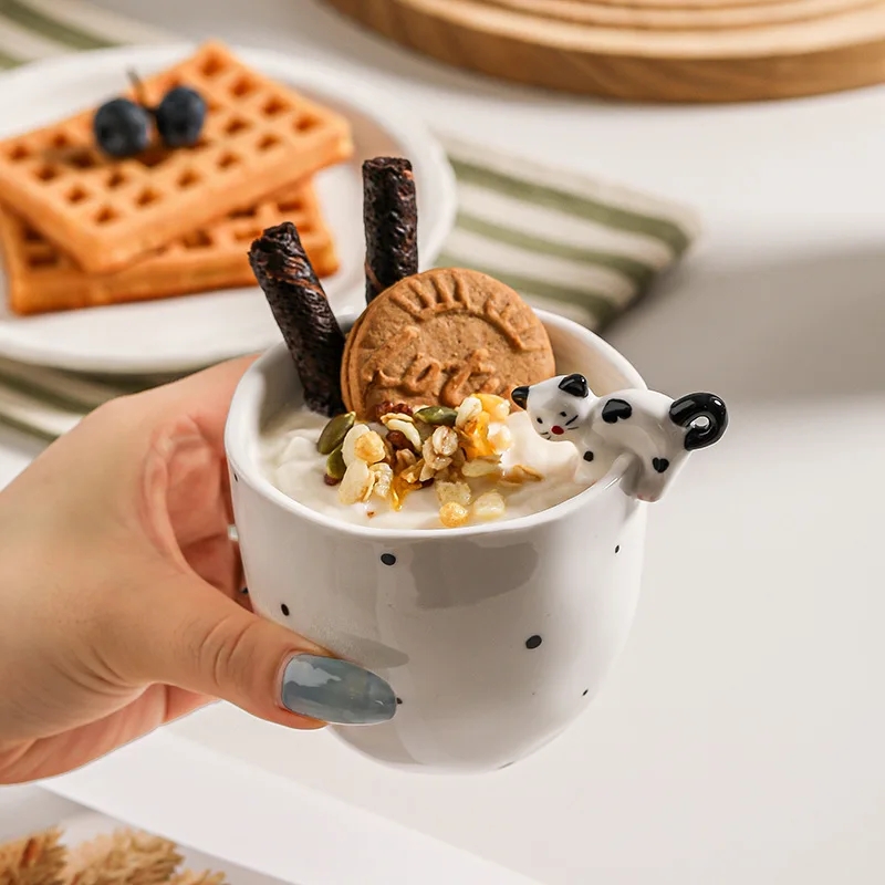 Cartoon dier handgegrepen beker keramische koffiemok schattig creatief paar melktheekopjes met geschenkdoos huishoudelijk drinkgerei theeservies