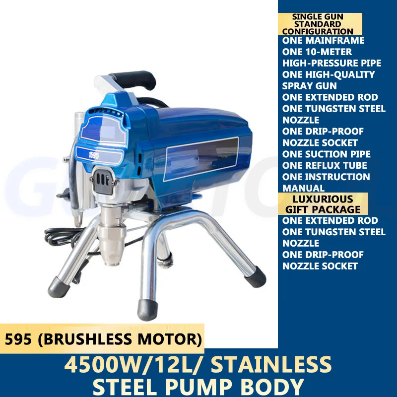 Airless Spray Gun 6.5L/8L/12L High Pressure Paint Sprayer Machine Multi Function For Coatings Convenient High Flow Spraying Gun