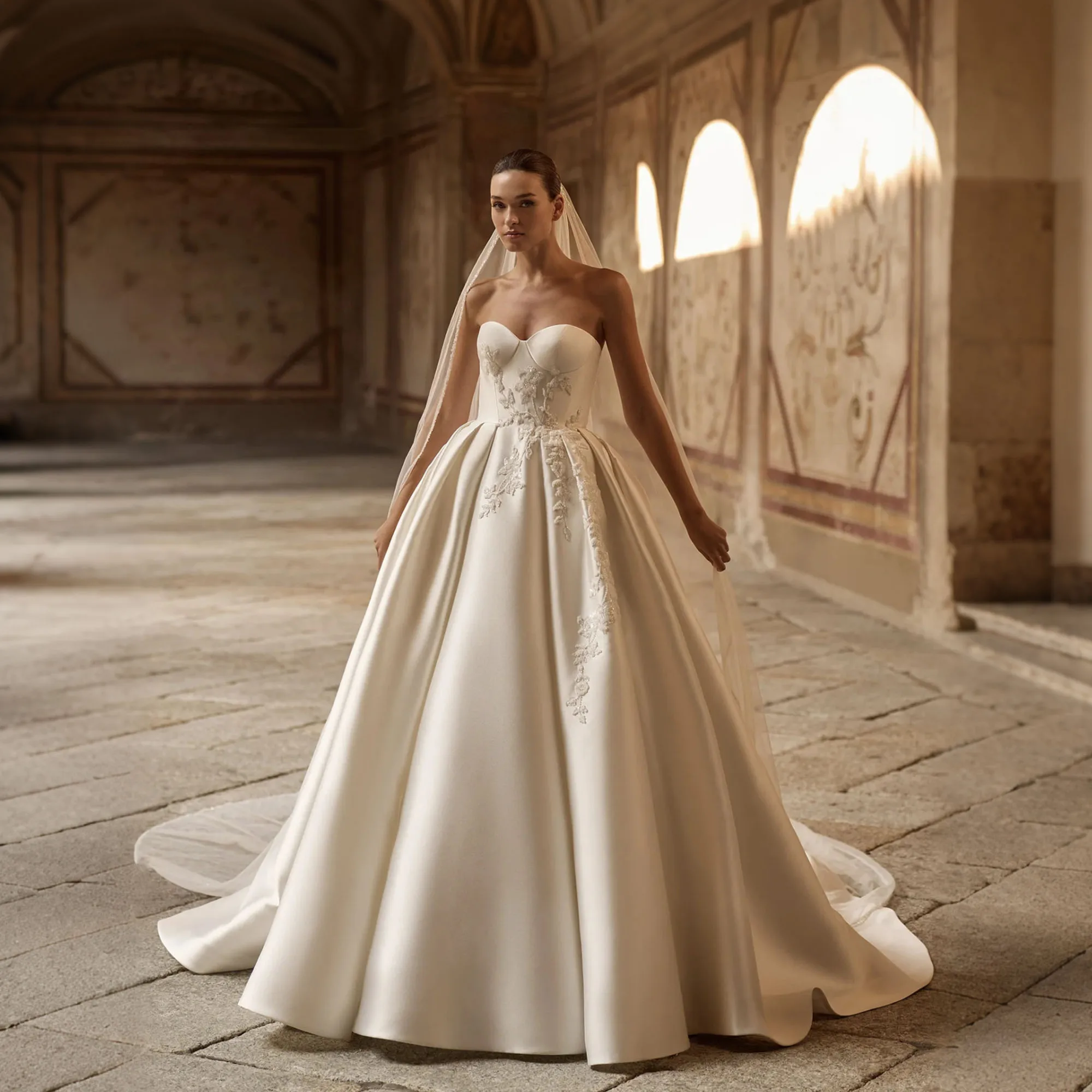Vintage Sweetheart Wedding Dresses 2026 Beaded Applique A-Line Bride Gowns With Button Pocket vestido noiva elegante Customized