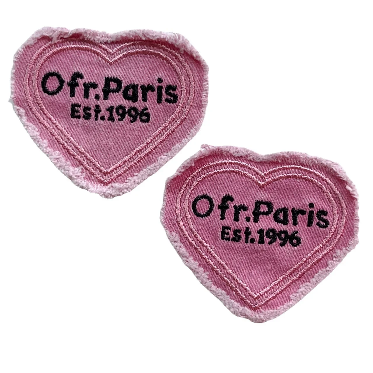 Pink Heart Applique for Clothes Sewing Patch Backpack Patches Stitch Clothing Embroidery Prints DIY Apparel Supplies Arts Crafts