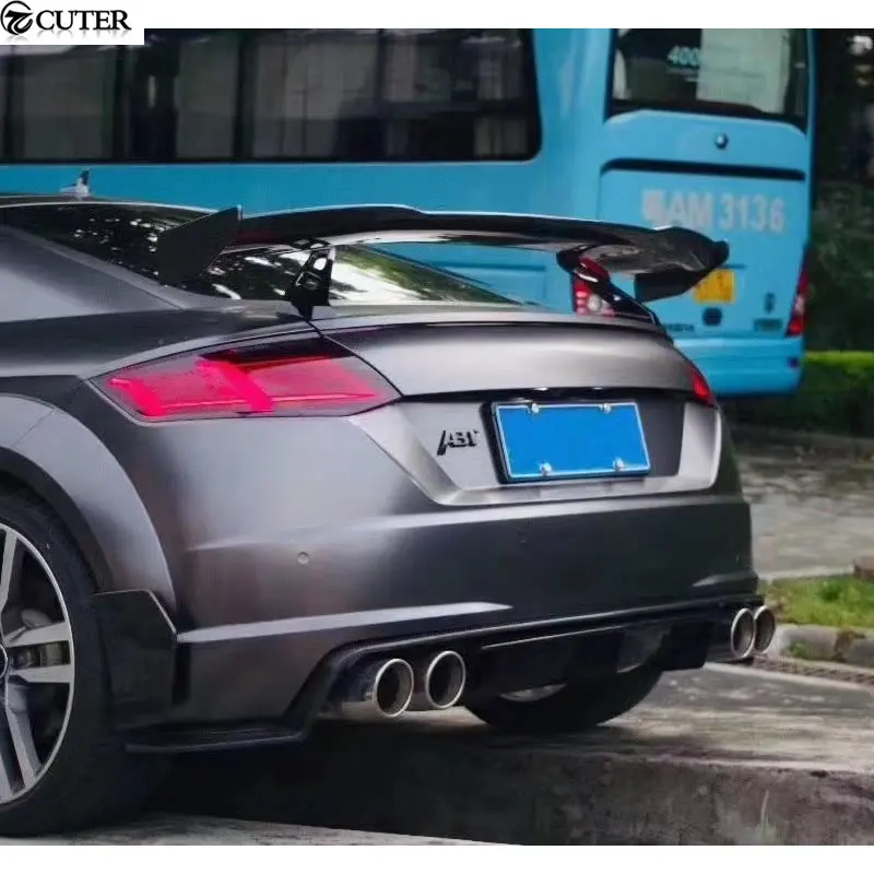 TTTT TTS TTRS MK2 MK3 ألياف الكربون الخلفي سبويلر الشفاه الجناح لأودي TT الرياضة سباق طقم هيكل السيارة