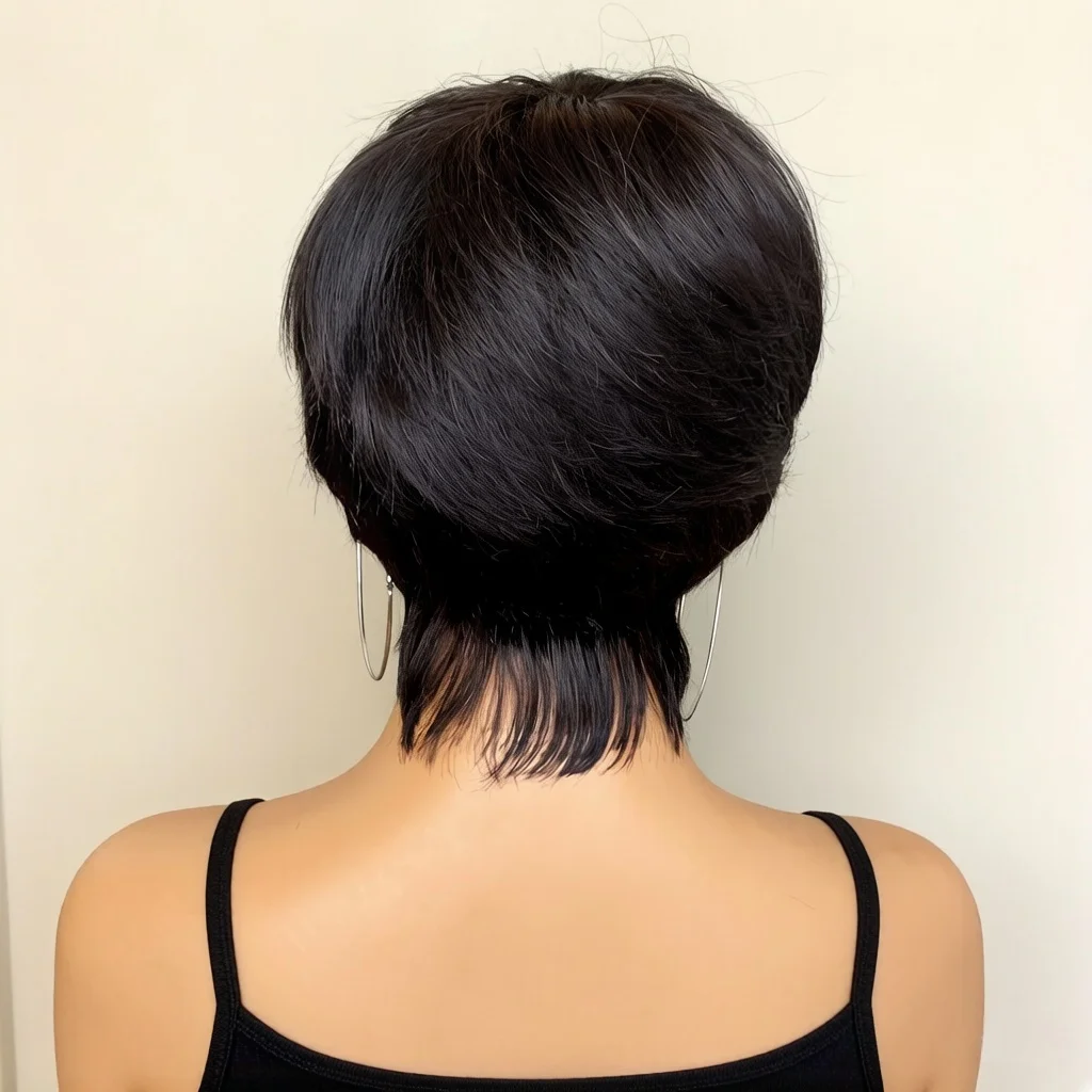 Ultra Comfort Short Pixie Cut Human Hair Wig with Bangs Machine-Made Throw on O Style for Quick Transformation