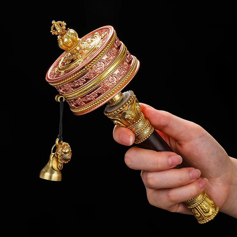 Wholesale Buddhism supply Tibet temple Buddhist disciple family Efficacious scriptures Vajra  Warp Prayer wheel ZHUAN JING LUN