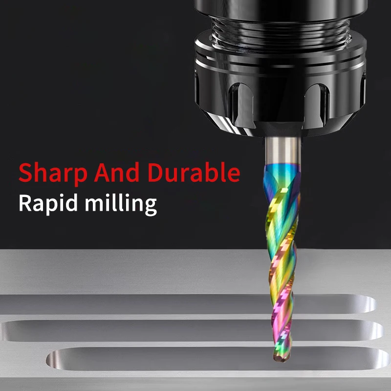 Chowmaster Woodworking Taper Ball Nose Carbide Router Bit DLC Coated 2 Flute Tungsten Carbide Carving Bit CNC Milling Cutter