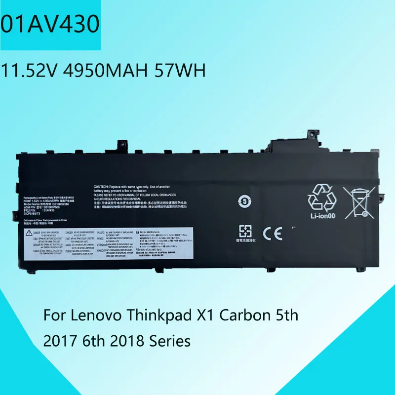 

LOLG 01AV430 laptop Battery 01AV494 For Lenovo Thinkpad X1 Carbon 5th 2017 6th 2018Series 01AV429 SB10K97586 01AV431 SB10K97587