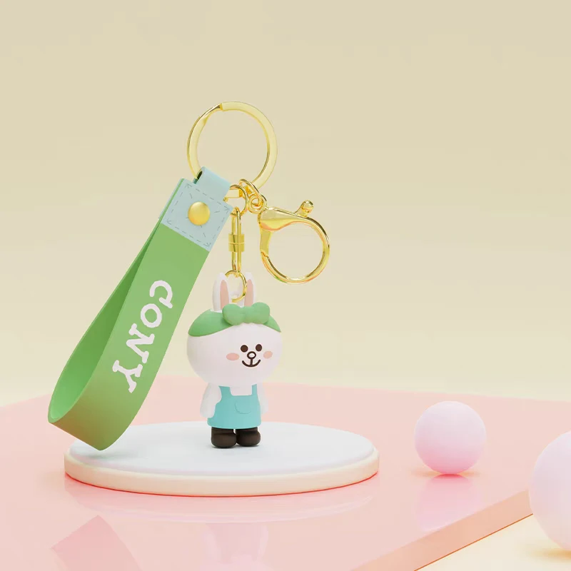 

Line Friends Garden Series Cute Backpack Couple Pendant Exquisite Keychain Interior Decorations Gifts Toy Collection for Kids