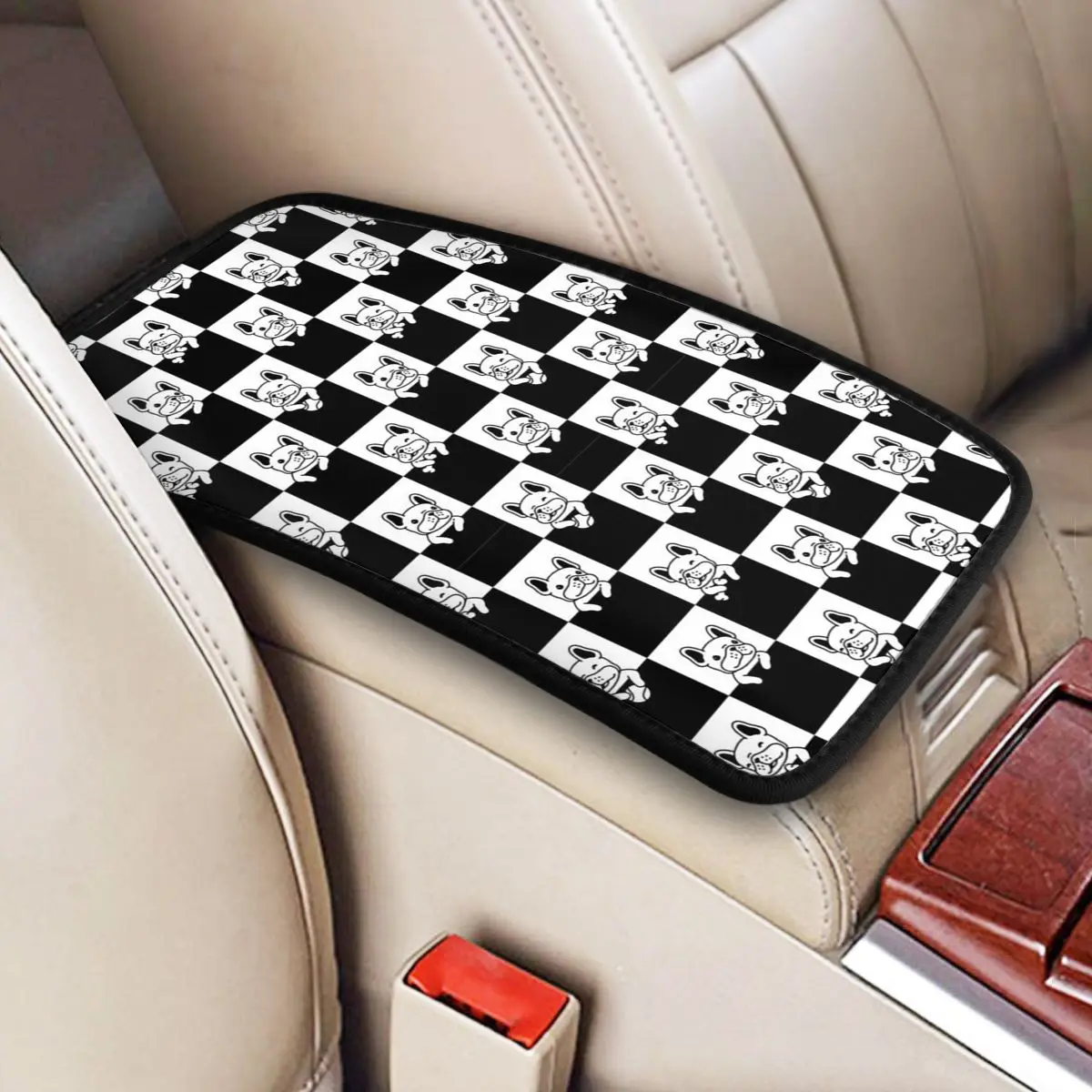 Center Console Protective Cushion Pad French Bulldog Puppy Car Armrest Cover Mat Dog Cute Car Interior Accessories Armrest Pad