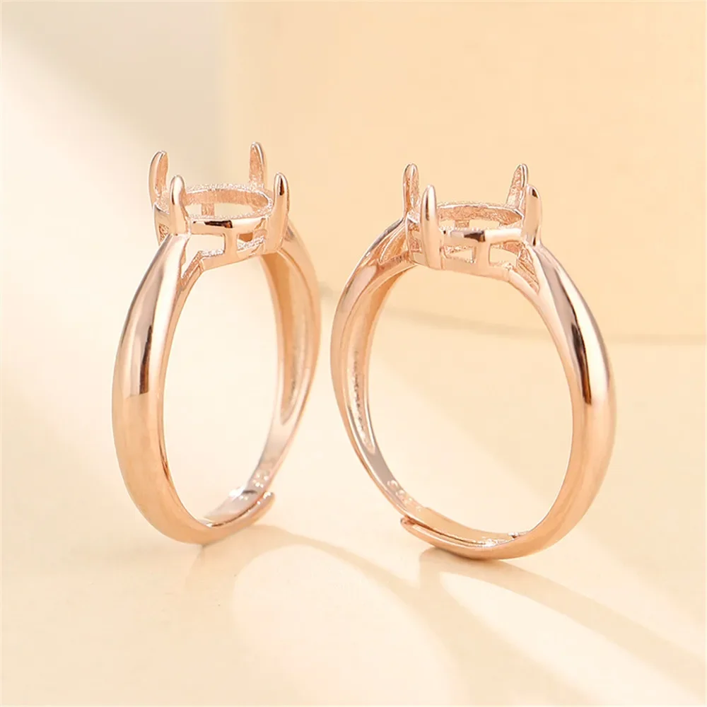 

Регулируемое кольцо из серебра 925 пробы с покрытием розового золота, заготовка для круглых кабошонов 4x4 мм/5x5 мм/6x6 мм/8x8 мм/10x10 мм/12x12 мм/15X15 мм