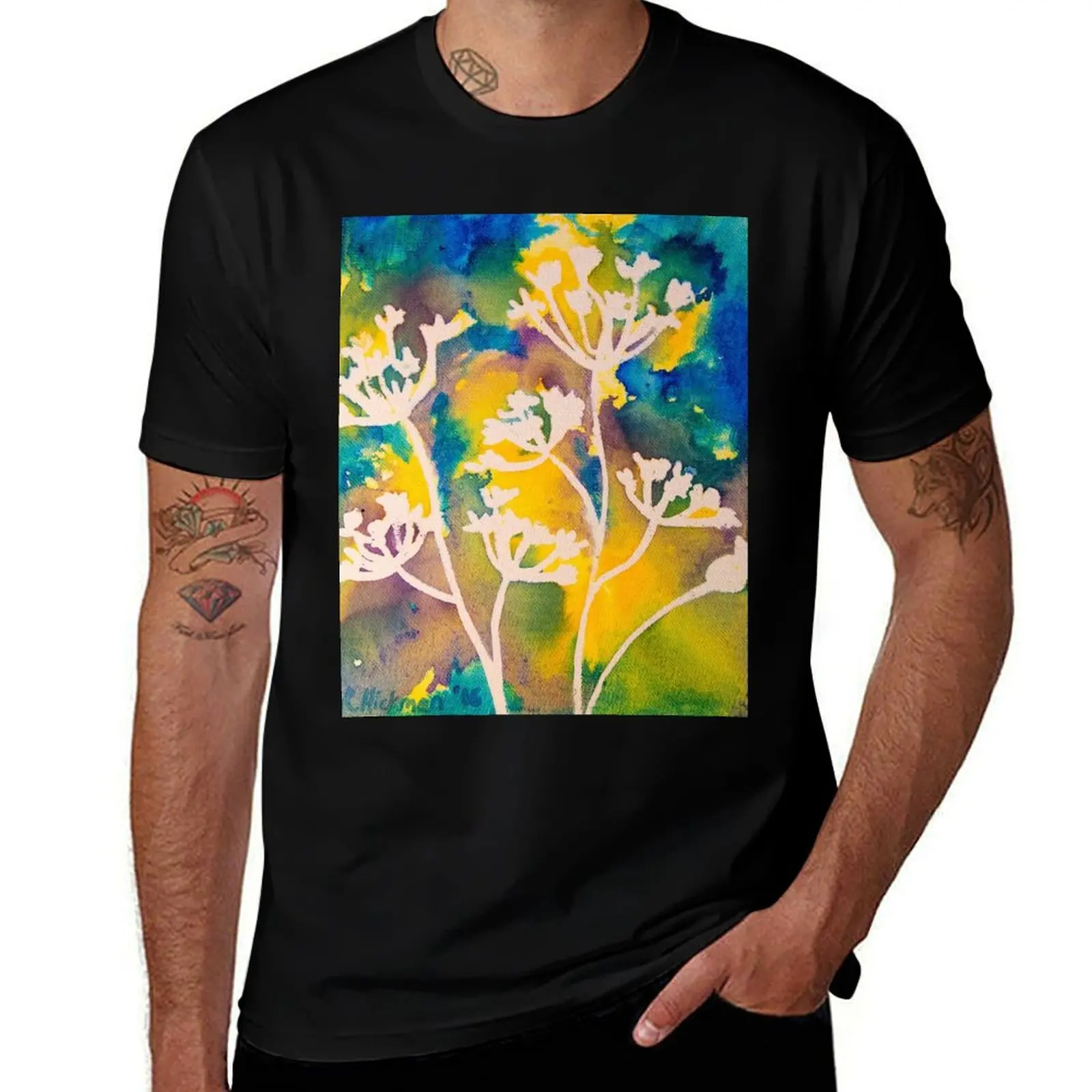 

Cow Parsley Abstract Silhouette T-Shirt t shirts cotton 100% anime t shirts oversize t shirts for man graphic tees T-Shirt