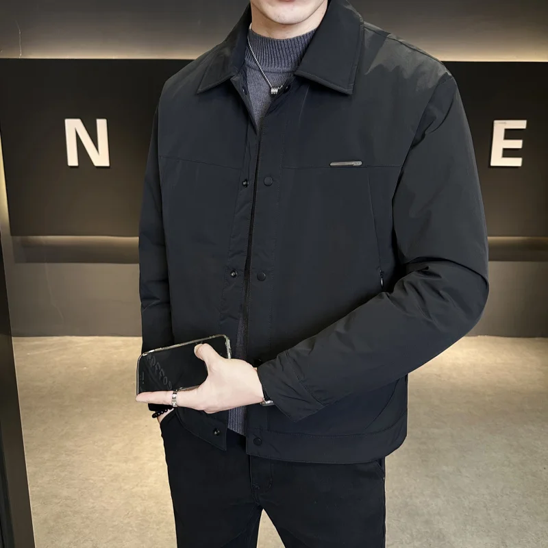 

Теплая, универсальная, легкая мужская пуховая куртка с модным воротником, высококачественная, мягкая и удобная зимняя куртка для мужчин