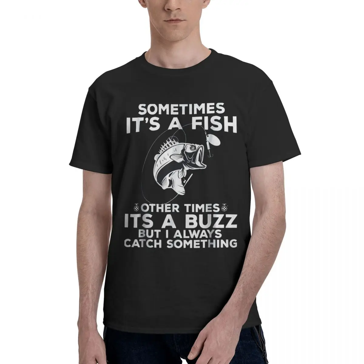 

Funny Fishing, Fish, Slim Fit 100% Cotton Casual Breathable Confortable Cute High End Men's Clothing Men's Tops