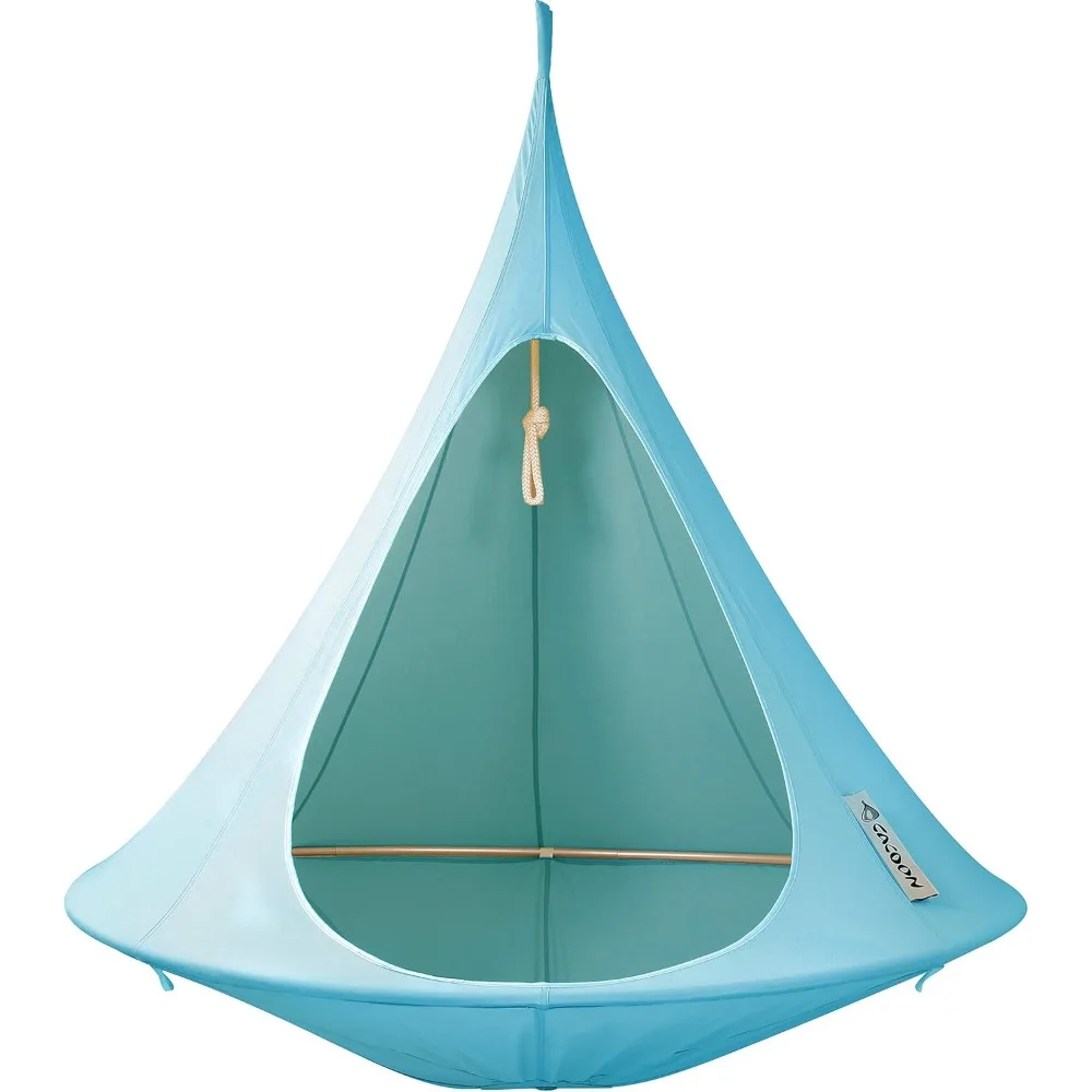 

Double Cacoon Hanging Chair for Two – Cozy Indoor/Outdoor Hammock with Polyester Canvas, 440 lb Capacity, Includes 18ft Rope & C