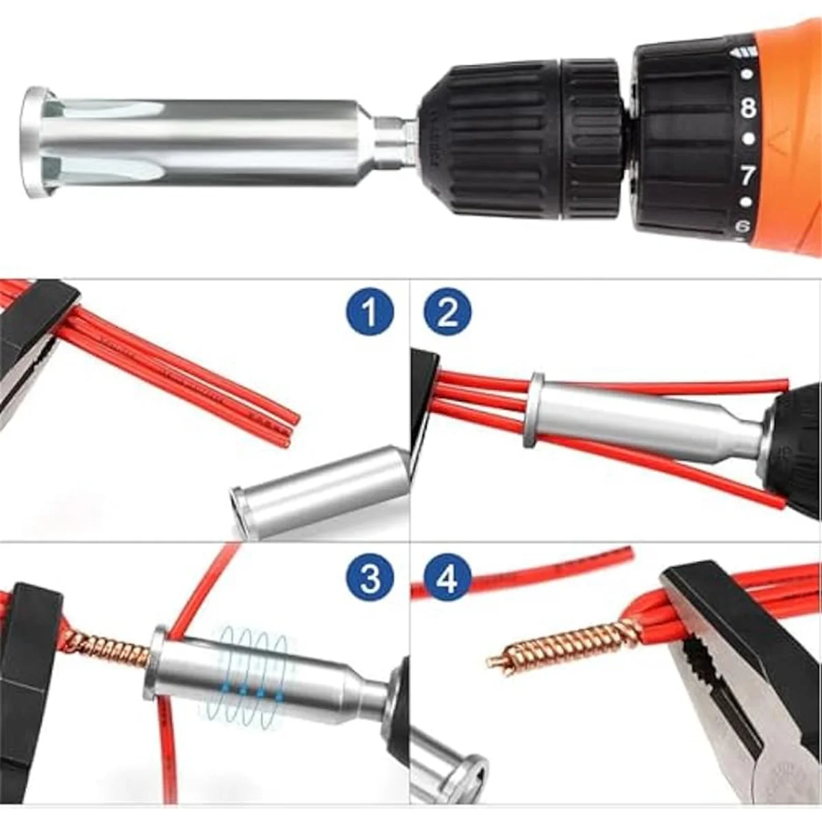 2Pc Wire Twisting Tools,Wire Nut Twister,Twist Wire Connector,Wire Twister Tool for Drill and Wire Connector Driver