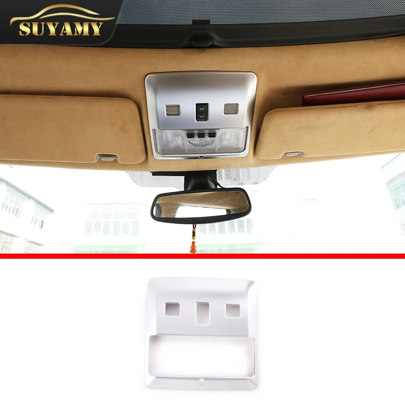 

Car Front Reading Lamp Frame Decoration Cover Sticker ABS Silver Color Trim For Land Rover Discovery 3 LR3 2004-2009 Accessories