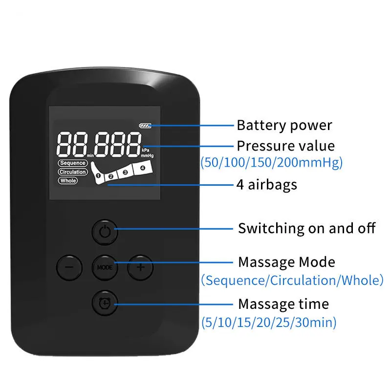 Household Pneumatic Leg Massager Four-cavity Air Wave Pressure Foot Air Pressure Massager Pneumatic Rehabilitation Instrument