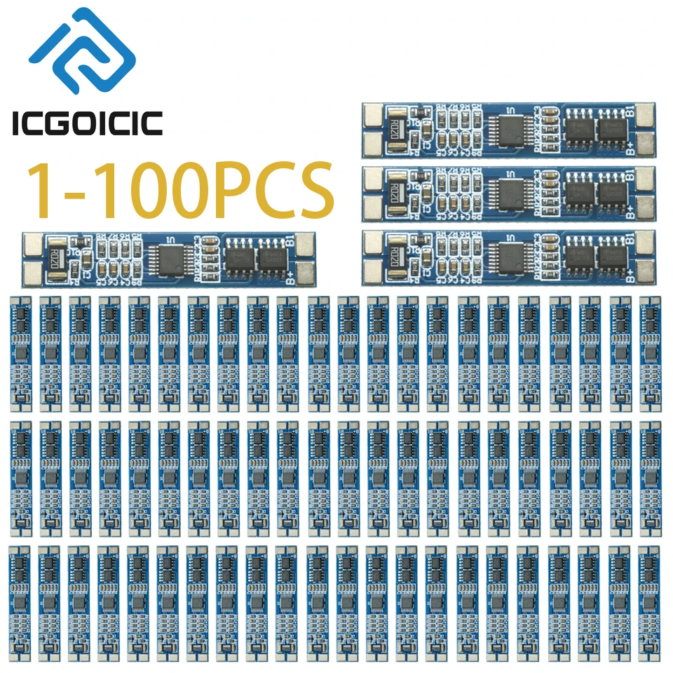1-100PCS 3S 11.1V Lithium Battery Protection Board for 18650 – Overcharge/Overdischarge/Short Circuit Protection, 8A Continuous