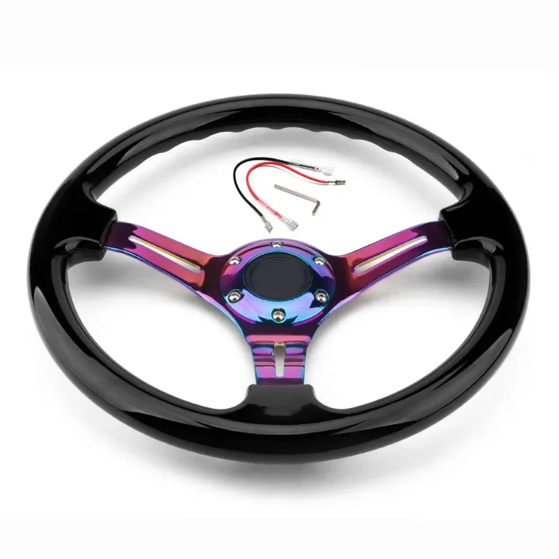 Car Modification 14 Inch ABS3500mm 6-hole Color Bracket Racing Universal Steering Wheel