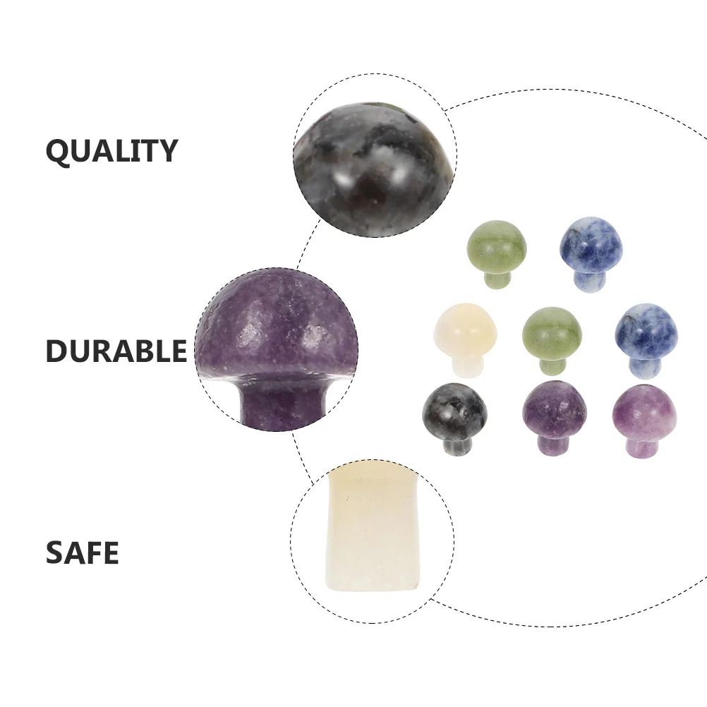 

8Pcs Mini Mushroom Decorations Simulation Garden Plant Pot Charms DIY Micro Landscape Fish Tank Home Decor Crystal Agate