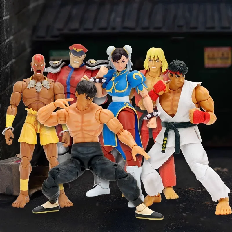 6-inch Street Fighter II Chun Li Fei Long Ryu Ken 1/12 Doll Gifts Toy Anime Figure Action Figures Model Collect Ornaments